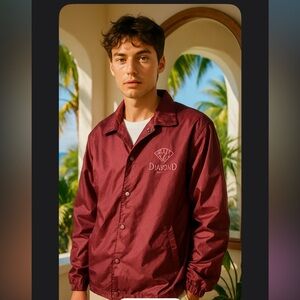 Diamond Supply Co. Maroon Windbreaker